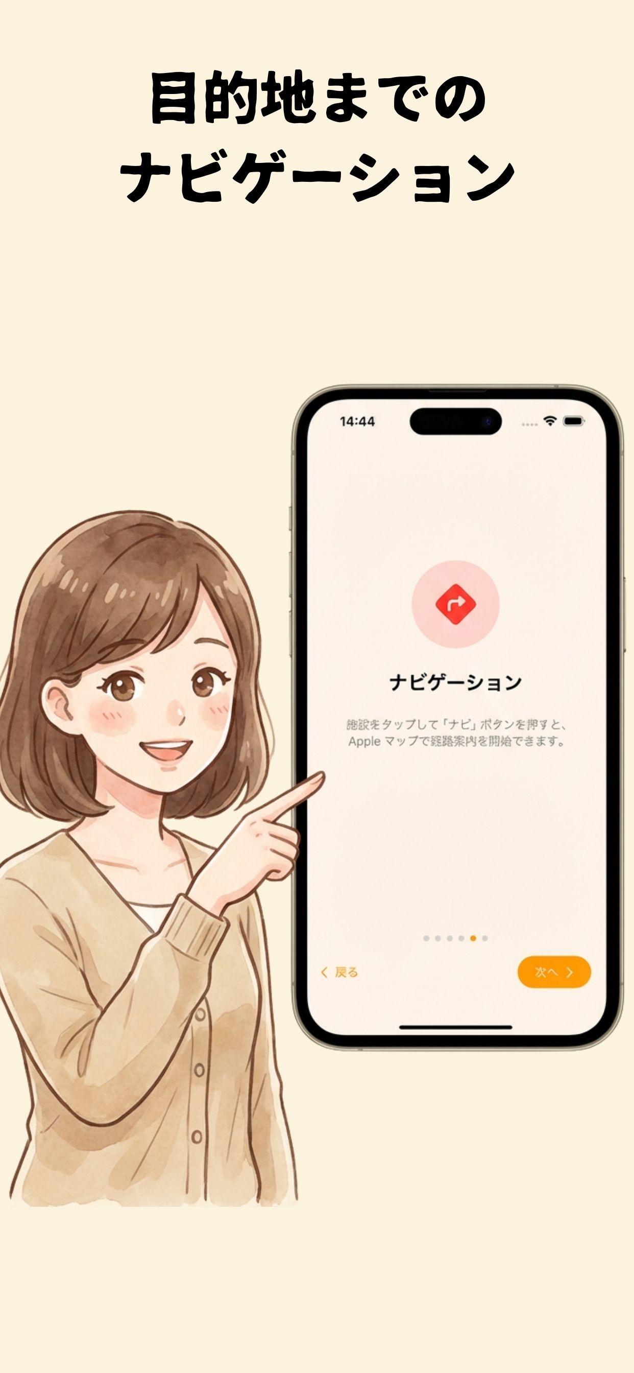 目的地までのナビゲーション